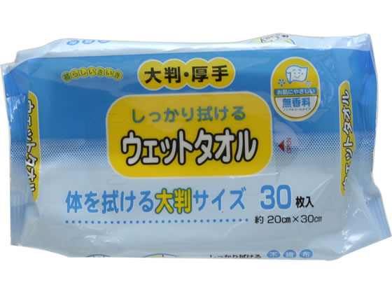 ストリックスデザイン カナッペ ウェットタオル 大判厚手タイプ30枚 KN-102 詰め替えタイプ ウェットティッシュ 紙製品