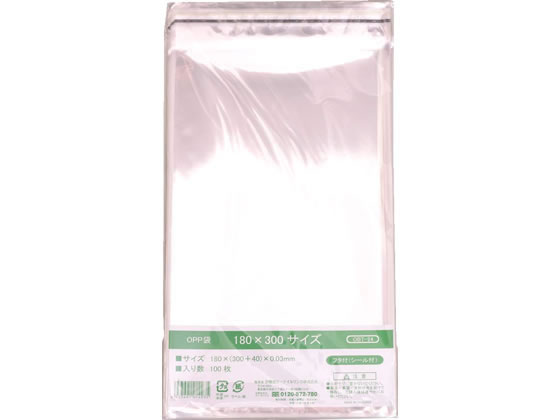 ��ƣ��꡼�ƥ����� OPP�ޥե���(��������)180��300+40mm 100�� �ե���OPP�� OPP��