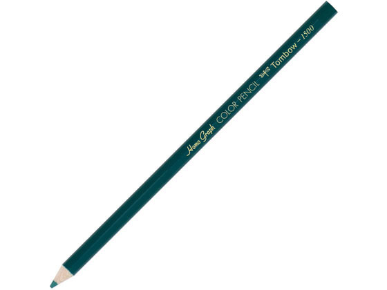 【お取り寄せ】トンボ鉛筆 色鉛筆 1500単色 深緑 12本 1500-10 色鉛筆 単色 教材用筆記具