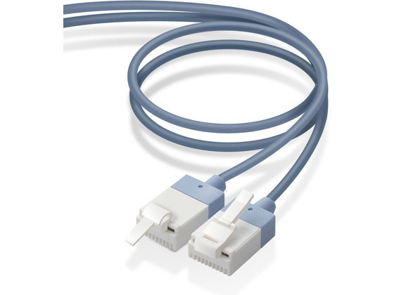 Cable - エレコム 爪折防止超スリムLANケーブルCat6A準 LD-GPASST BU100 LANケーブルカテゴリー6E LANケーブル ケーブル 電源タップ 配線パーツ 家電