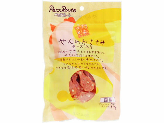 【商品説明】※チースの粒を使用【仕様】●【原産国】日本●【原材料】鶏肉（胸肉、ささみ）、小麦粉、でん粉類、チーズ、食塩、ソルビトール、グリセリン、プロピレングリコール、リン酸塩（Na）、発色剤（亜硝酸Na）、酸化防止剤（ビタミンE）、着色料（黄5、赤106）●【成分】たん白質18．0％以上、脂質6．0％以上、粗繊維1．0％以下、灰分3．0％以下、水分28．0％以下●【給与量】超小型犬（1〜5kg位）1〜4個小型犬（5〜11kg位）4〜7個中型犬（11〜23kg位）7〜12個大型犬（23〜40kg位）12〜18個●【エネルギー】約330kcal●【賞味期限】製造日より13ヶ月●【使用方法】給与量は1日あたりの目安です。1日2回位に分けて、健康状態、運動量、季節により量を調節し、おやつとして与えてください。【検索用キーワード】ペッツルート　ぺっつるーと　ささみ　ちーず　とりにく　ペットフード　ドッグフード　ドックフード　犬用おやつ　いぬ用おやつ　犬用スナック　いぬ用スナック　イヌ用　全犬種用　ねこ　猫　ネコ　ペット　犬（ドッグ）　おやつ（犬）丁寧に練ったささみにチーズを入れ、ちぎって与えやすいひょうたん型