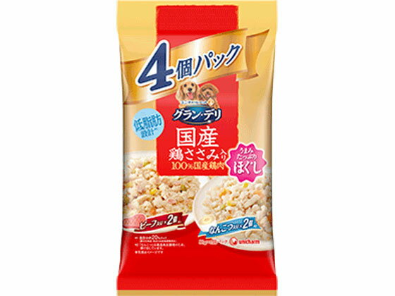 Natural - 【お取り寄せ】ユニ・チャーム グラン・デリ 国産鶏ささみ パウチ ほぐし 成犬用 ユニチャームペットケア ドライフード 犬 ペット ドッグフード