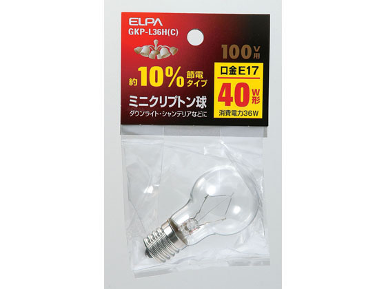 【お取り寄せ】朝日電器 ミニクリプトン球 40Wクリア GKP-L36H(C) 75W形 ミニクリプトン電球 ランプ