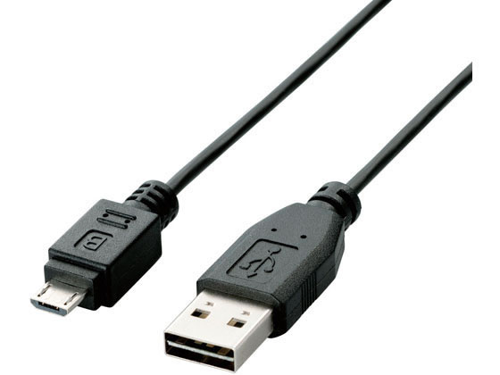 エレコム USB2.0ケーブル A-microB 両面挿 2m U2C-DAMB20BK USBケーブル A to microB ケーブル 電源タップ 配線パーツ 家電