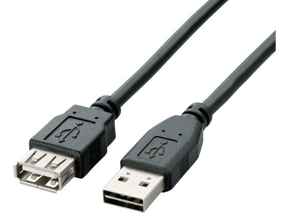 楽天JET PRICE【お取り寄せ】エレコム USB2.0延長ケーブル 両面挿し A-A 5.0m U2C-DE50BK USBケーブル 配線
