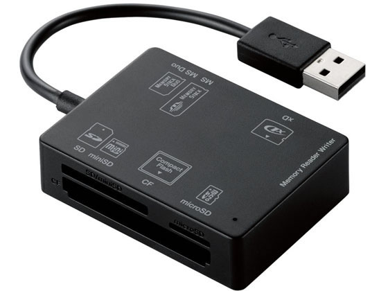 エレコム 56+2メディア対応メモリカードリーダー ブラック MR-A012BK カードリーダー ライター PC用ドライブ PC周辺機器