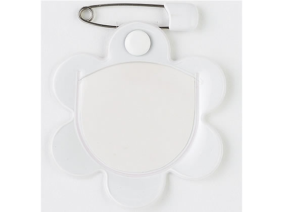 【お取り寄せ】西敬 梅型名札 10P 中紙入 白 K-17W クリップ ピン式ソフトタイプ 名札 キーホルダー