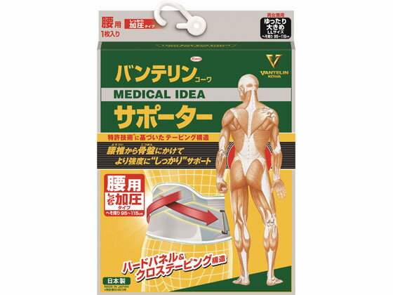 【お取り寄せ】興和 バンテリンコーワサポーター 腰用 しっかり加圧タイプ グレー LL サポーター メデ..
