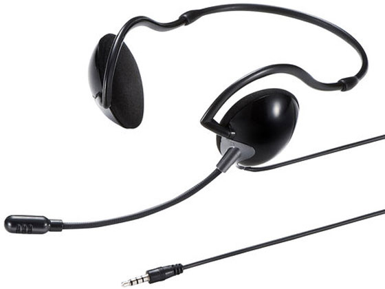 【お取り寄せ】サンワサプライ 4極対応ヘッドセット MM-HS403BK ヘッドセット 通話用イヤホン PC周辺機器 パソコン 家電