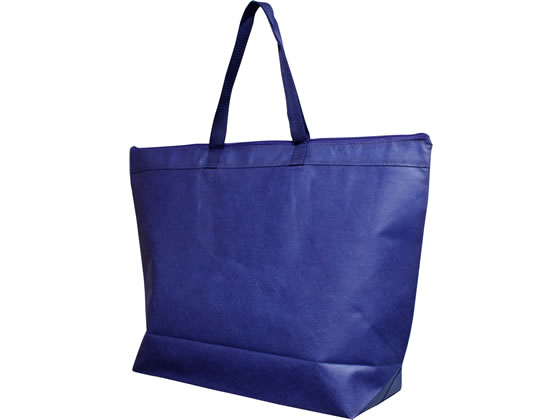 【お取り寄せ】サンナップ 不織布ファスナーバッグ 大 ダークブルー 5枚×20パック 手提げ袋 不織布 手提袋 ラッピング 包装