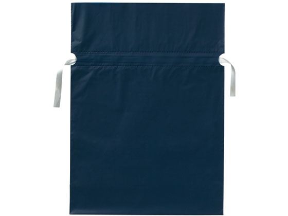 【お取り寄せ】フロンティア 梨地リボン付き巾着袋 紺 L 20枚 FK2406 ポリ手提袋 手提袋 ラッピング 包装