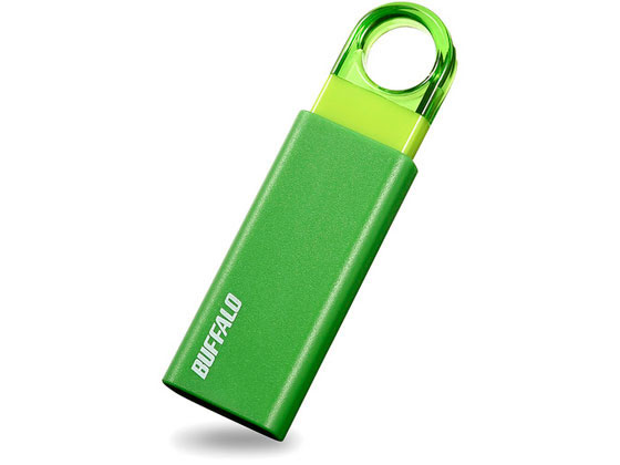 バッファロー ノックスライド USBメモリ 16GB グリーン RUF3-KS16GA-GR