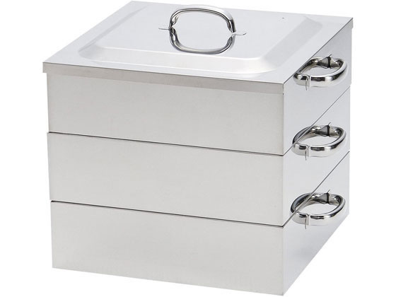 【お取り寄せ】神子島製作所 PE18-8業務用角蒸器2段50cm 蒸し器 セイロ 鍋 フライパン 厨房 キッチン