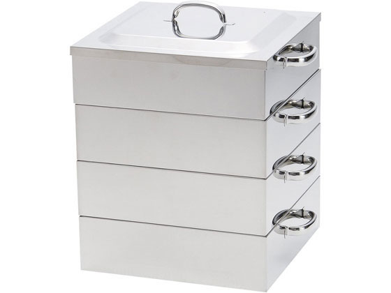 【お取り寄せ】神子島製作所 PE18-8業務用角蒸器3段55cm 蒸し器 セイロ 鍋 フライパン 厨房 キッチン