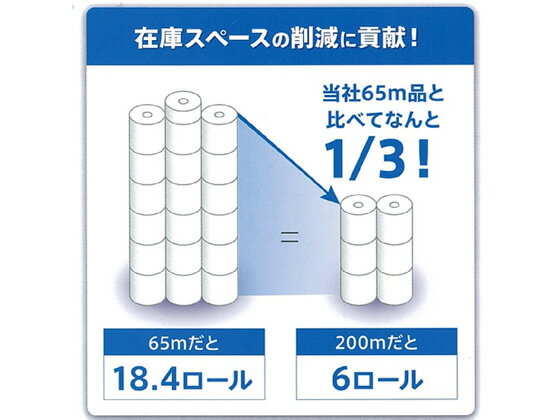 大王製紙 エルヴェール トイレットティシュー シングル 芯なし 200m 6ロール 再生...