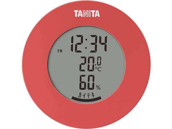 楽天JET PRICE【お取り寄せ】タニタ デジタル温湿度計 ピンク TT-585-PK 温度計 湿度計 時計 家電