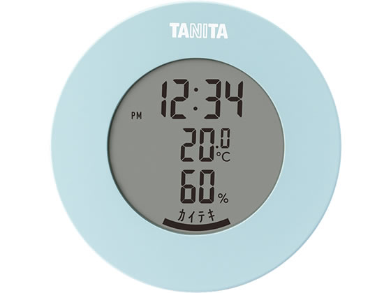 タニタ デジタル温湿度計 ライトブルー TT-585-BL 温度計 湿度計 時計 家電