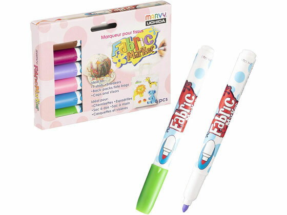 【お取り寄せ】マービー ファブリックマーカー 中間6色セット 560-6B 多色セット 水性ペン 水性マーカー