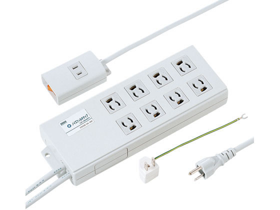 ~2 Holes - 【お取り寄せ】サンワサプライ ノイズフィルタタップ 3P・8個口・2m TAP-3804NFN コード付き電源タップ3ピン 電源タップ OAタップ 配線パーツ 家電