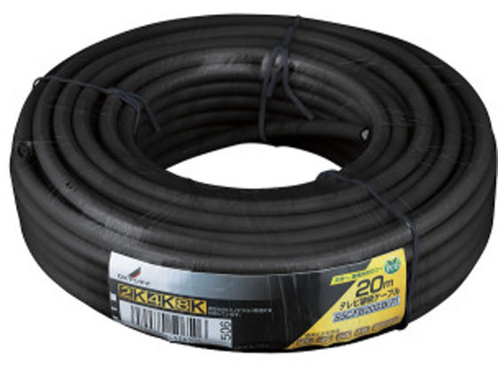 【商品説明】低損失高シールド同軸ケーブルS5CFBS　20m巻。　ラップ巻梱包。　周波数10〜3224MHzで2K・4K・8K放送に対応します。　ケーブル色、ブラック。　両端無加工。【仕様】●周波数帯域：10〜3224MHz　2K4K8K放送対応　●ケーブル：S−5CFB　●インピーダンス：75Ω　●ケーブル長：20m　●質量：0．68kg　●色：ブラック【備考】※メーカーの都合により、パッケージ・仕様等は予告なく変更になる場合がございます。【検索用キーワード】DXアンテナ　同軸ケーブル　2K4K8K対応　20m　S73141低損失高シールド同軸ケーブルS5CFBS　20m巻。ラップ巻梱包