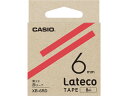 【お取り寄せ】カシオ ラテコ 詰め替え用テープ 6mm 赤 黒文字 XB-6RD
