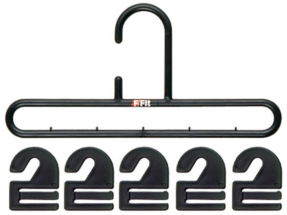 【お取り寄せ】シンコハンガー F-FITネクタイハンガー ブラック 1セット プラスチックハンガー ピンチハンガー