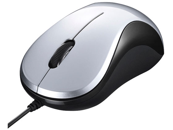 バッファロー 有線 BlueLEDマウス 静音3ボタン シルバー BSMBU100SV マウス キーボード 入力機器 パソコン 家電