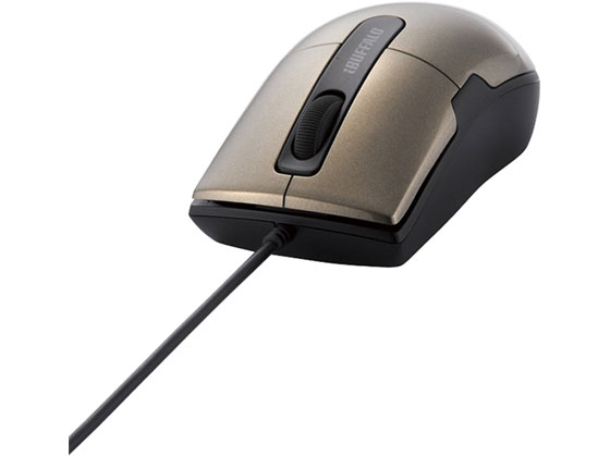 バッファロー/有線BlueLEDマウス 静音3ボタンSブラウン/BSMBU26SSBW