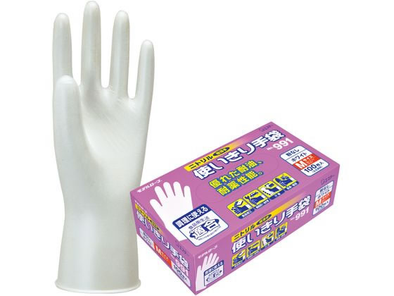 エステー ニトリル使いきり手袋 No.991 粉なし ホワイト 100枚 M ニトリルゴム 粉なし 使い捨て手袋 作..