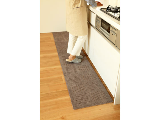 JET PRICEの【お取り寄せ】オカ ピタプラス ジョイントキッチンマット 45×60cm ブラウン 2枚 マット カーペット ラグ リビング家具 インテリア｜アングル2