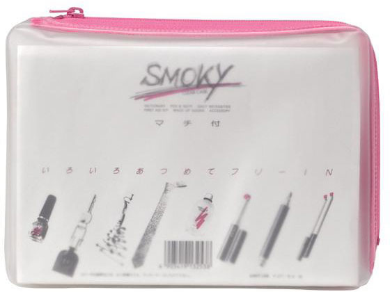 リヒトラブ クリヤーケース・スモーキィ[マチ付] B6 桃 F271モモ チャック付ソフトクリヤーケース ドキ..