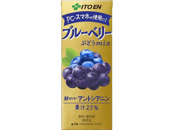 伊藤園 ブルーベリーぶどうmix 紙パック 200ml 野菜ジュース 果汁飲料 缶飲料 ボトル飲料