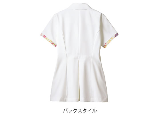 【お取り寄せ】ローラアシュレイ ナースジャケット 半袖 オフホワイト アメリ 桃 3...
