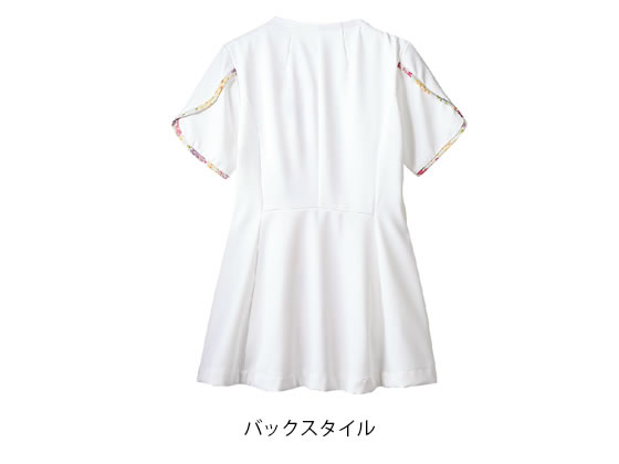 【お取り寄せ】ローラアシュレイ ナースジャケット 半袖 オフホワイト アメリ 青 M...