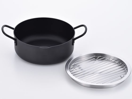 【お取り寄せ】ヒロショウ スッキリ重なるバット付き 両手天ぷら鍋 20cm BRT-20 揚鍋 フライヤー 鍋 フライパン 厨房 キッチン