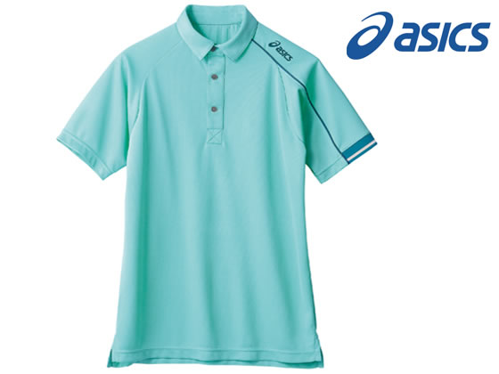 【お取り寄せ】アシックス ポロシャツ 兼用 半袖 グリーン×ブルー LL CHM305-8149