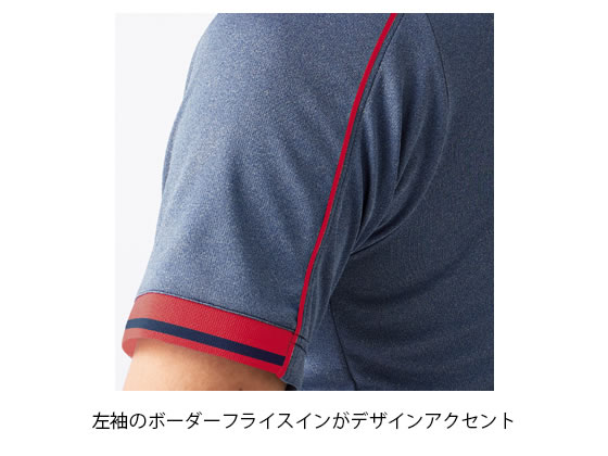 【お取り寄せ】アシックス ポロシャツ 兼用 半袖 チャコール×ブルー L CHM305-9351