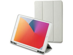 【お取り寄せ】エレコム iPad 10.2インチ ケース レザー 手帳 抗菌 グレー