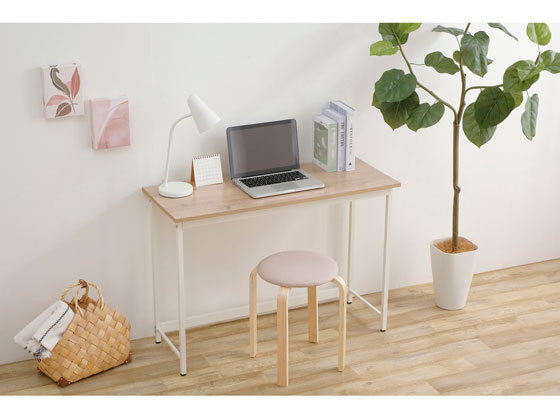 【お取り寄せ】アイリスオーヤマ ベーシックデスク W1000×D400 ライトナチュラル×ホワイト [3]