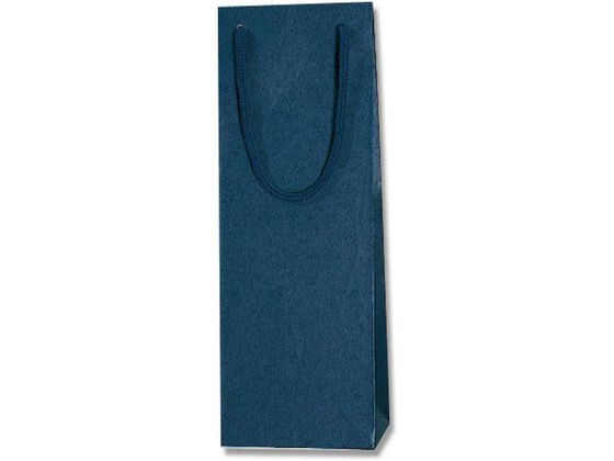 ヘイコー 紙袋 カラーチャームバッグ ワインL 1本用 紺 10枚