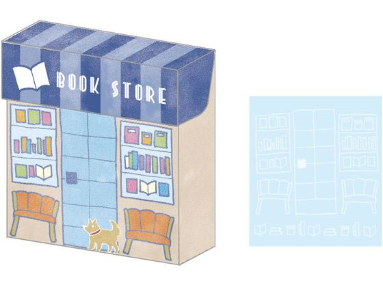 ナカバヤシ 箱入りメモ ブックストア COC-ME-A702-4 無地メモ ふせん インデックス ノート