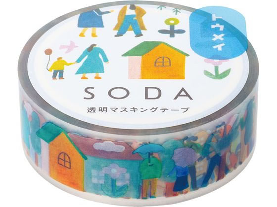 キングジム ソーダ 透明マステ ライフ CMT15-016 デコレーション用マスキングテープ シールタイプ デコレーショングッズ