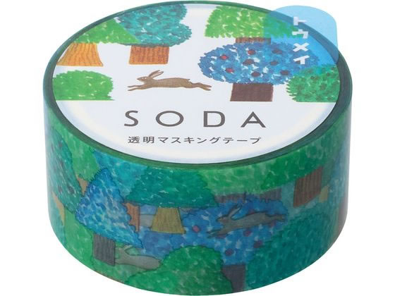 キングジム ソーダ 透明マステ ノウサギ CMT20-016 デコレーション用マスキングテープ シールタイプ デコレーショングッズ