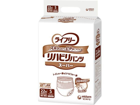 【商品説明】長時間モレずに安心で、上げ下げしやすい丈夫な設計。【仕様】●ウエストサイズ：50〜70cm●吸水量目安：約800cc●日常生活動作レベル：2＿介助があると歩ける・座れる【備考】※メーカーの都合により、パッケージ・仕様等は予告なく変更になる場合がございます。【検索用キーワード】ユニ・チャーム　unicharm　ユニチャーム　ゆにちゃーむ　ライフリーリハビリパンツスーパー男女共用S　ライフリー　リハビリパンツ　スーパー　男女共用　S　男女兼用　大人用　紙おむつ　紙オムツ　介護用　パンツタイプ　男性用　女性用　介護　失禁ケア　尿ケア　紙パンツ　施設用　病院用　医療費控除対象商品　大人用紙おむつ　1パック　22枚　長時間モレない　上げ下げしやすい　丈夫な設計　50〜70cm　800cc　日常生活動作レベル2　介助があると歩ける座れる　介援隊　213909　T0320　介護介助用品　排泄ケア　X212LP