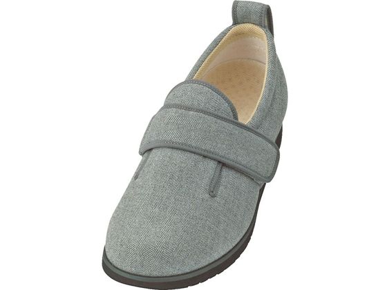 【お取り寄せ】徳武産業 ダブルマジックIIヘリンボン 1037 グレー 4L 片足 左足 お出かけ用 リハビリシューズ ウエア 看護 医療