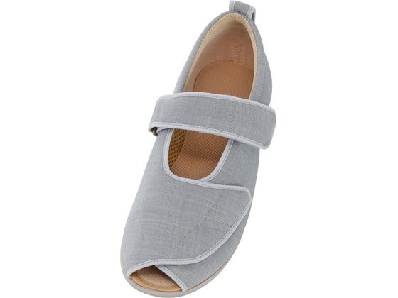 【お取り寄せ】徳武産業 オープンマジックIII 7031 5E グレー M 片足 右足 お出かけ用 リハビリシューズ 看護 医療