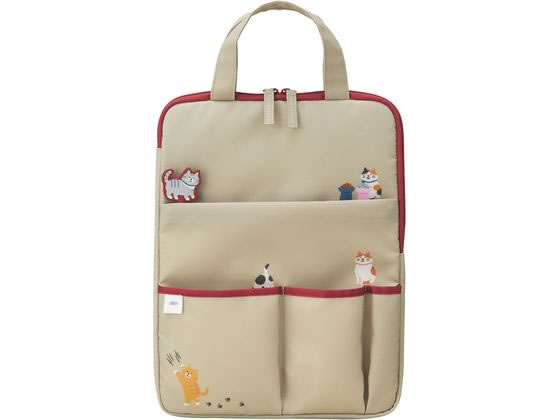 【お取り寄せ】リヒトラブ にゃんシーン キャリングスリーブ ビスケットベージュ A2226-16 小物入れ デ..
