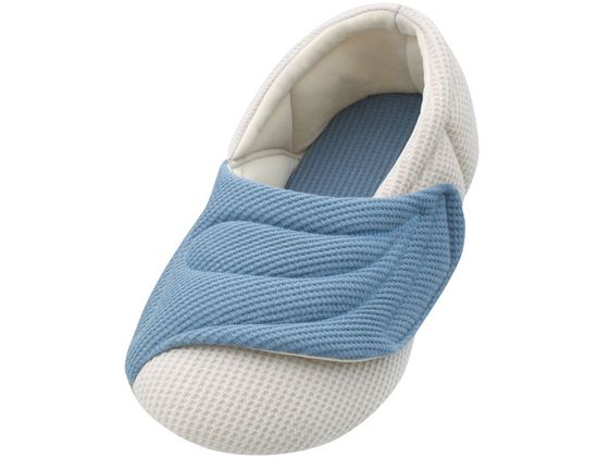 【お取り寄せ】徳武産業 ワイドベルトワッフル 2229 ブルー M 室内履き リハビリシューズ ウエア 看護 医療