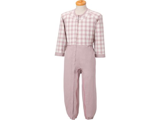 【お取り寄せ】丸昌 制菌介護用つなぎ(フルオープン型) ピンク S 介護衣料 被介護者用 スタッフウエア 白衣 看護 医療