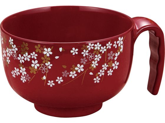 【お取り寄せ】カノー らくらく汁椀 朱 桜 自助具 食器 食事ケア 介護 衛生材料